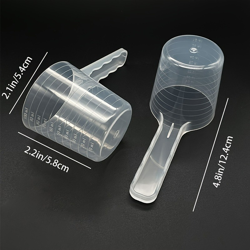 1pc Transparent Pet Feeder Scoop With Scale, Plastic Dog Food Shovel Liquid Measuring Scoop