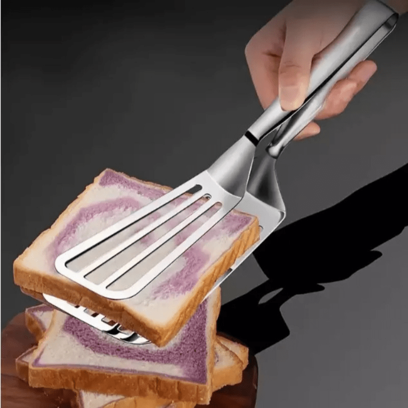 1pc, Multifunctional Stainless Steel Serving Tongs for Buffet, Fish Frying, Bread, Steak, Salad, and Desse