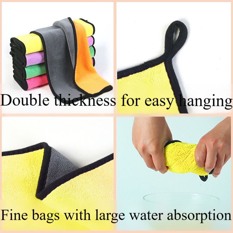 Car cleaning cloth thickened absorbent non-oil double sided coral velvet car wash cloth home kitchen special rag