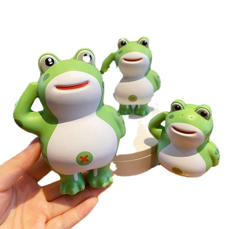 Stress relief net red salute frog pu pinch music creative decompression slow rebound toys for girls office venting gift