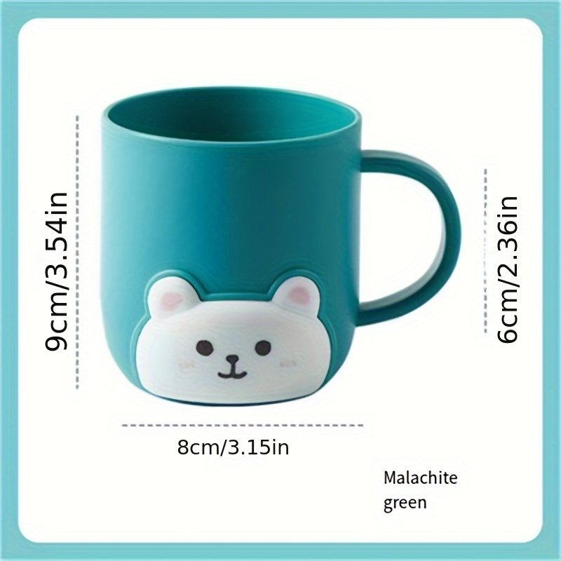 1pc Cute Cartoon Mouthwash Cup, Household Toothbrush Cup, Plastic Gargle Cup With Handle, Bathroom Tumbler, Bathroom Accessories