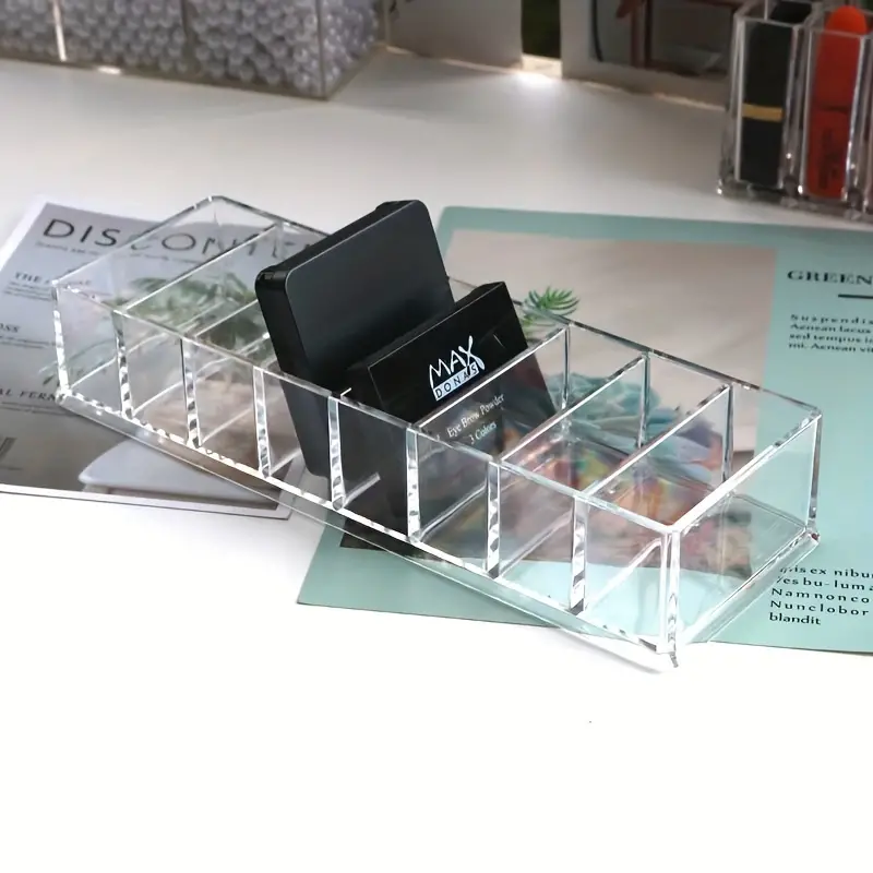 Clear Makeup Compact Organizer - Keep Your Vanity Tidy and Organized with Space for Eyeshadow, Lipstick, Bronzer, and More!