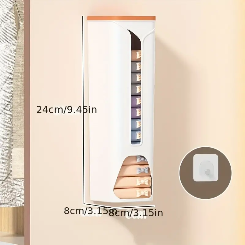 Space-Saving Wall-Mounted Underwear & Sock Organizer - No-Drill, Adhesive Storage Box For Home Wardrobe