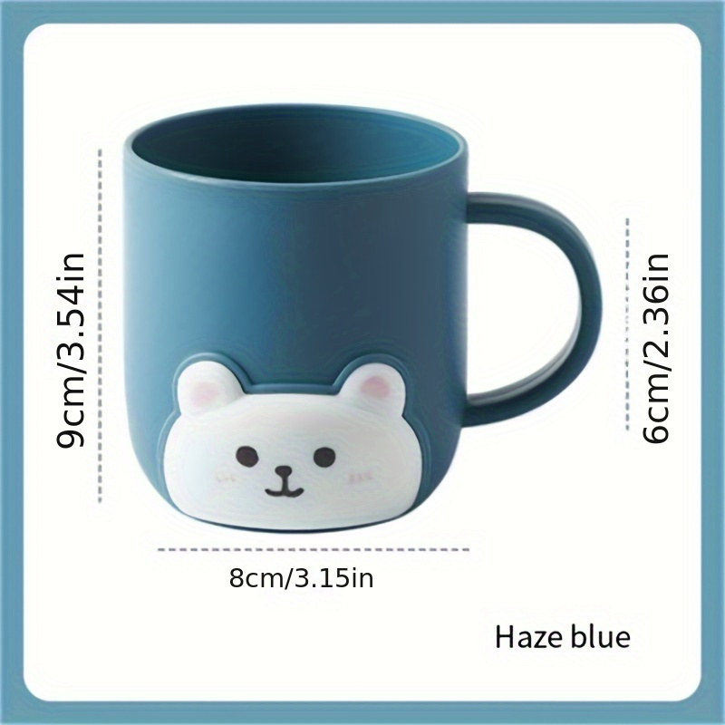 1pc Cute Cartoon Mouthwash Cup, Household Toothbrush Cup, Plastic Gargle Cup With Handle, Bathroom Tumbler, Bathroom Accessories