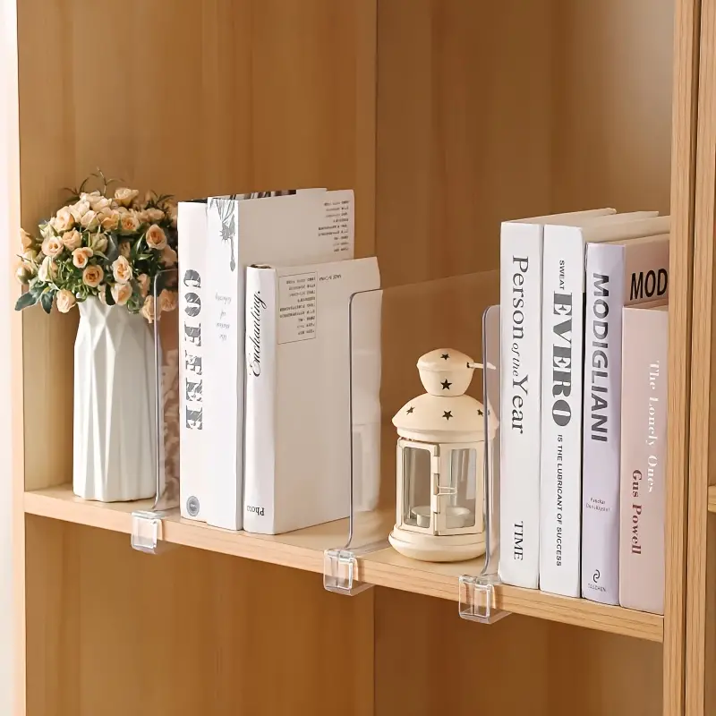 3pcs Clear Acrylic Shelf Dividers for Closet, Bedroom, and Office Organization - Maximize Space and Simplify Storage