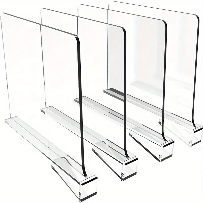 3pcs Clear Acrylic Shelf Dividers for Closet, Bedroom, and Office Organization - Maximize Space and Simplify Storage