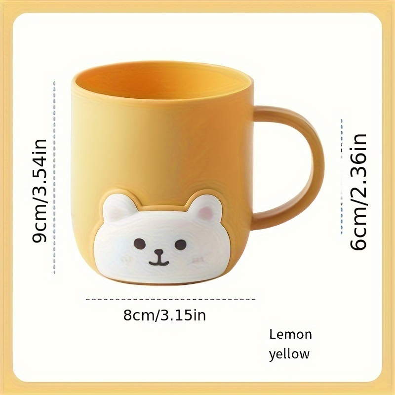 1pc Cute Cartoon Mouthwash Cup, Household Toothbrush Cup, Plastic Gargle Cup With Handle, Bathroom Tumbler, Bathroom Accessories