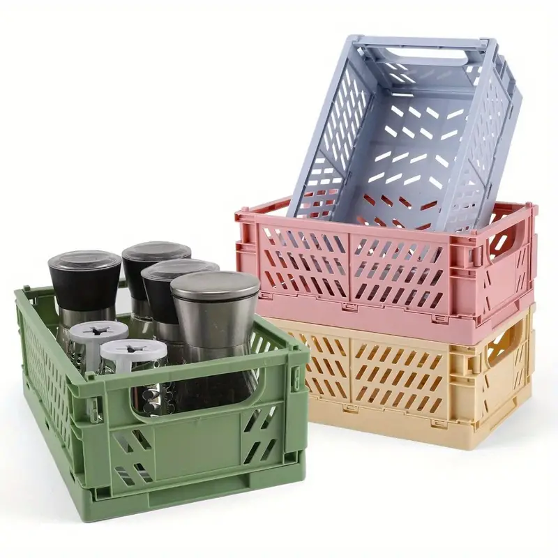 4-pack Durable Mini Plastic Baskets for Organizing - Ideal for Home, Kitchen, Classroom, and Office - Convenient Bathroom Storage -