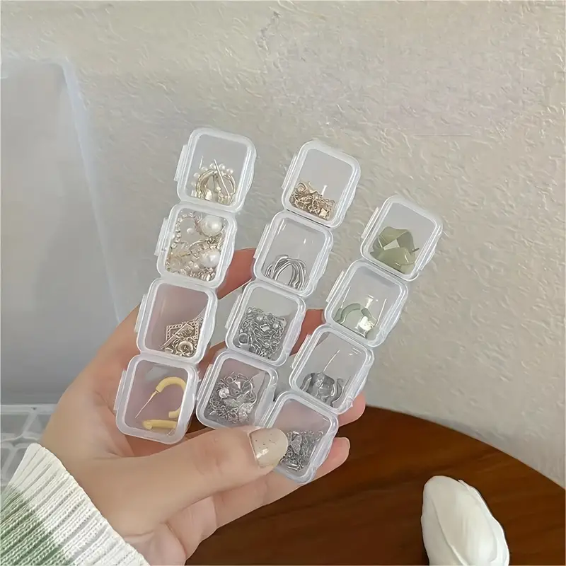 1pc Efficiently Store and Display Your Jewelry with our Transparent Organizer Box - 28 and 56 Compartments for Earrings and More