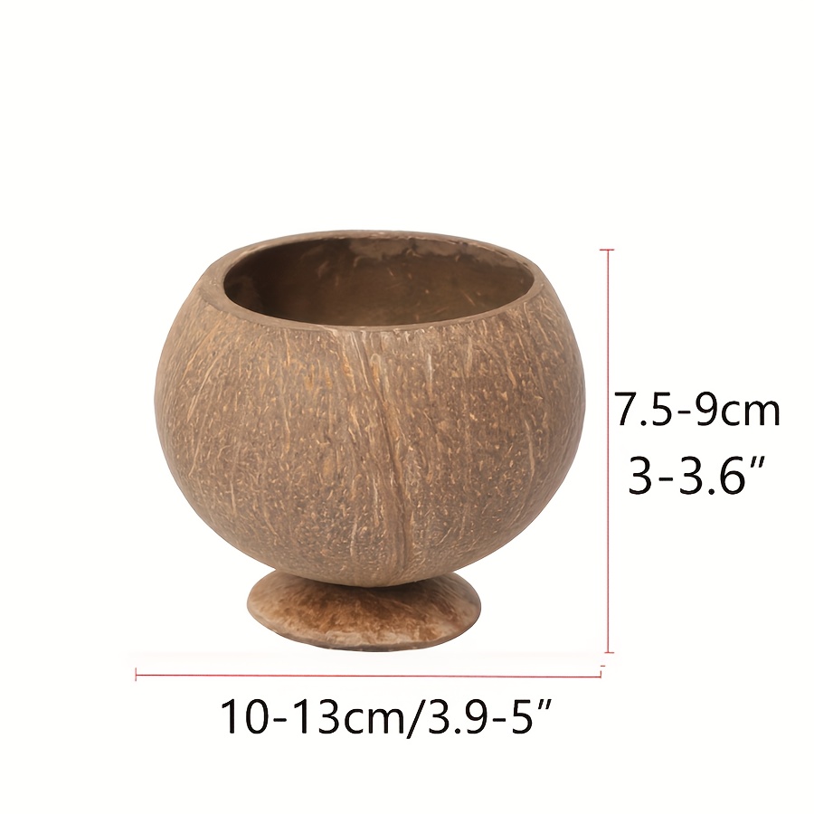 2pcs, Authentic Natural Texture Coconut Shell Cups - Durable, Reusable, and Unique Coconut Shape for Summer Gatherings, Hawaii Birthday Parties, Beach and Pool Parties, Perfect for Party Decor and Holiday Supplies