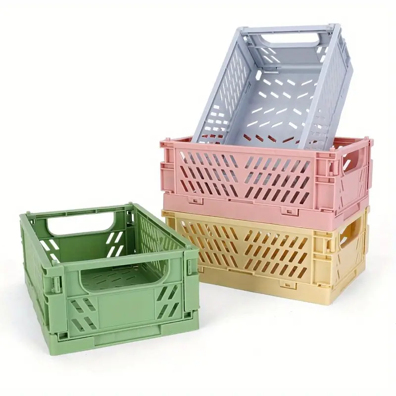 4-pack Durable Mini Plastic Baskets for Organizing - Ideal for Home, Kitchen, Classroom, and Office - Convenient Bathroom Storage -