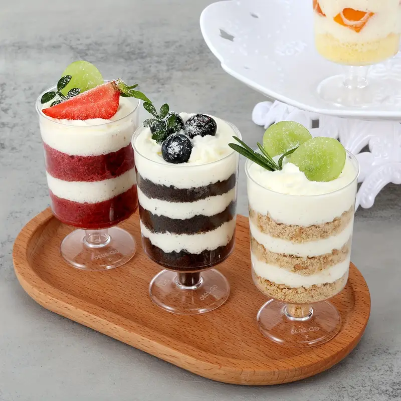 20pcs, Clear Dessert Cups, Plastic Cups For Dessert, Mousse Pudding Cups For Party & Catering, Baking Shop Supplies