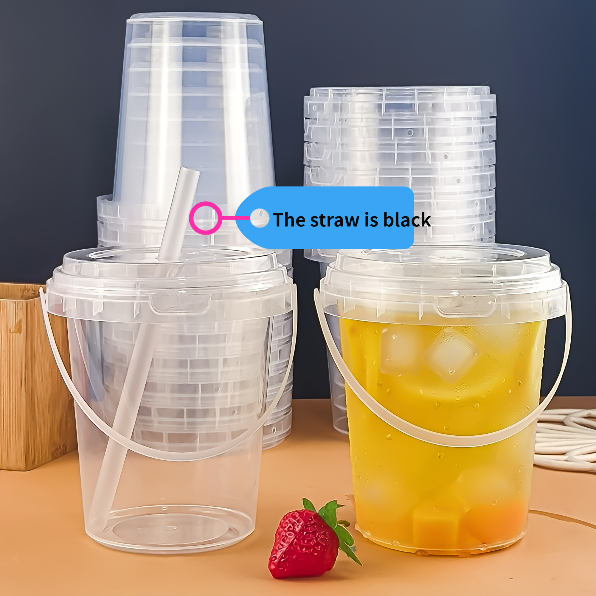 20-Pack Reusable Plastic Tumbler Cups with Lids & Straws, 34Oz Large BPA-Free Multipurpose Drinking Containers, Eco-Friendly Recyclable Hand Wash Only Party Cups for Iced Drinks & Fruit Infusions