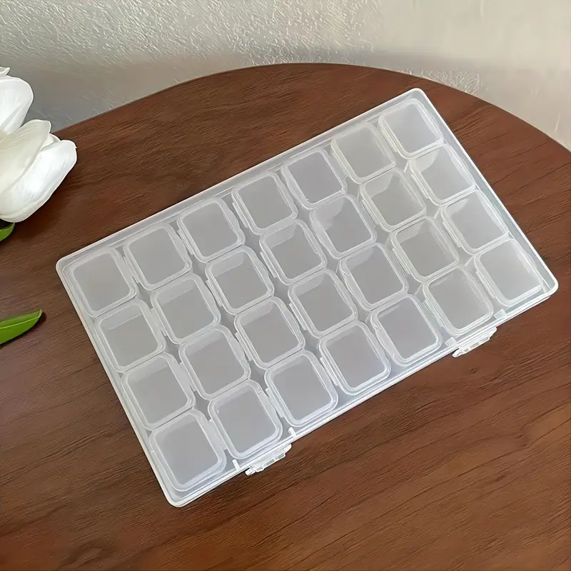 1pc Efficiently Store and Display Your Jewelry with our Transparent Organizer Box - 28 and 56 Compartments for Earrings and More