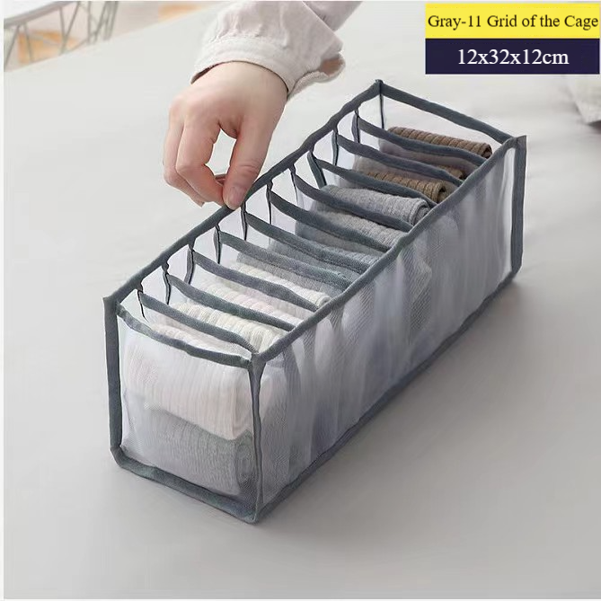 Household underwear organizer jeans organizer divider format storage grid dormitory socks organizer box mesh yarn