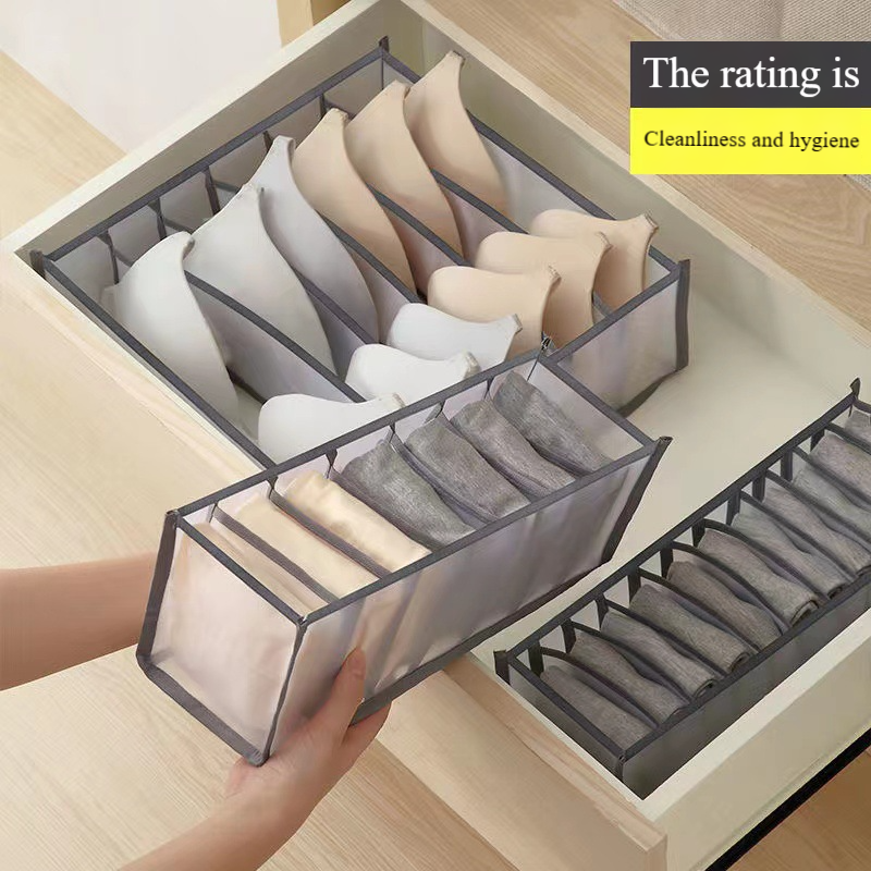 Household underwear organizer jeans organizer divider format storage grid dormitory socks organizer box mesh yarn